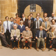 John Goodenough (front row, second from left) with his colleagues at Oxford in 1982, two years after creating the cobalt-oxide cathode.